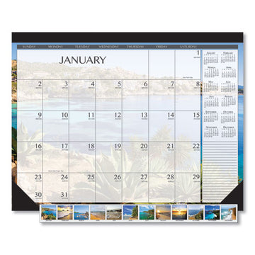 House of Doolittle™ Recycled Earthscapes Desk Pad Calendar, Seascapes Photography, 18.5 X 13, Black Binding-corners,12-month (jan To Dec): 2022 freeshipping - TVN Wholesale